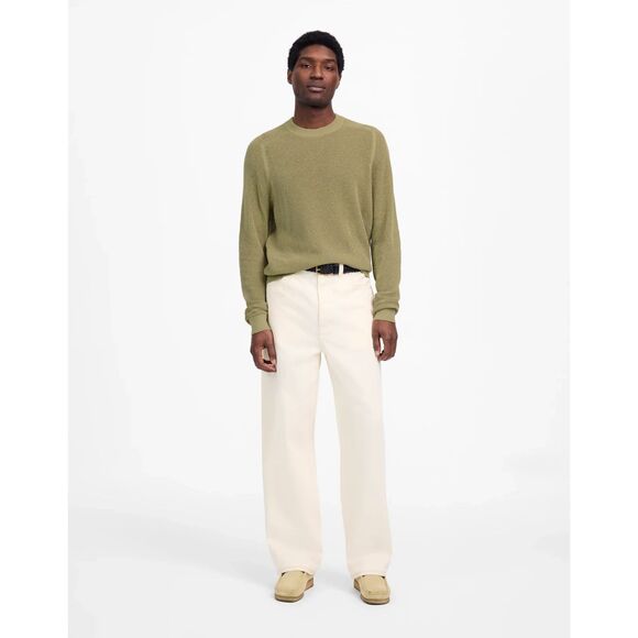 NWT Cotton-Linen Blend Madewell Mesh-Knit Crewneck Sweater - Picture 6 of 6